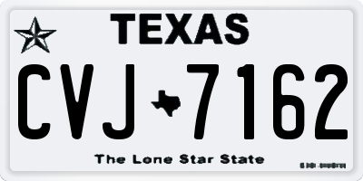 TX license plate CVJ7162