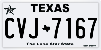 TX license plate CVJ7167