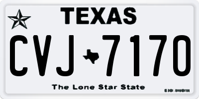TX license plate CVJ7170