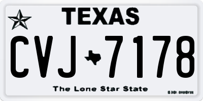 TX license plate CVJ7178
