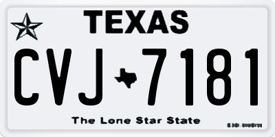 TX license plate CVJ7181