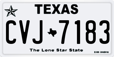TX license plate CVJ7183