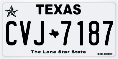 TX license plate CVJ7187
