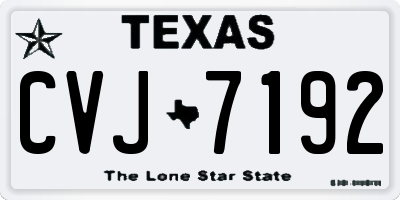 TX license plate CVJ7192