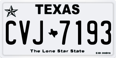 TX license plate CVJ7193