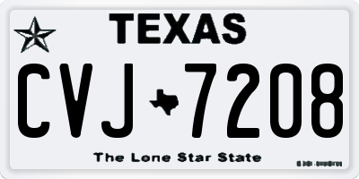 TX license plate CVJ7208