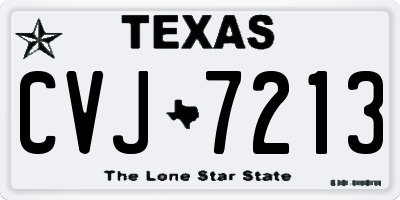 TX license plate CVJ7213