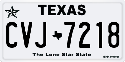 TX license plate CVJ7218