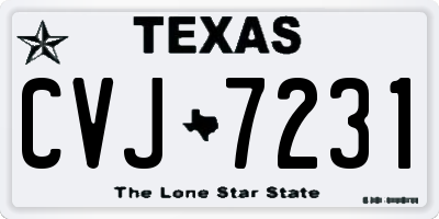 TX license plate CVJ7231