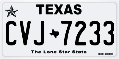 TX license plate CVJ7233