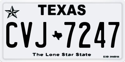 TX license plate CVJ7247