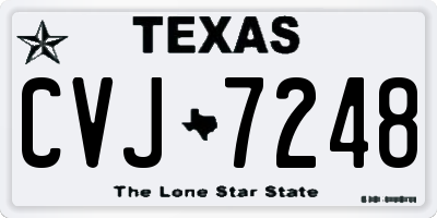 TX license plate CVJ7248