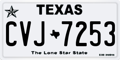 TX license plate CVJ7253