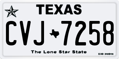TX license plate CVJ7258