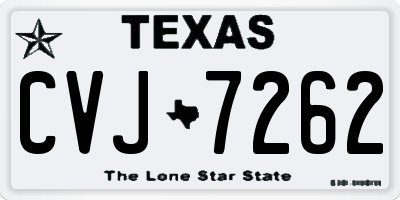 TX license plate CVJ7262