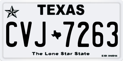 TX license plate CVJ7263