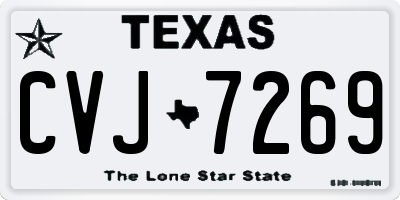 TX license plate CVJ7269
