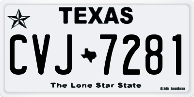 TX license plate CVJ7281