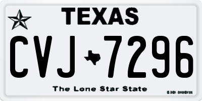 TX license plate CVJ7296