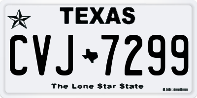 TX license plate CVJ7299
