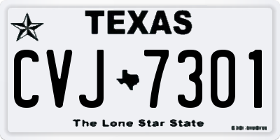 TX license plate CVJ7301