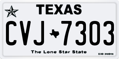 TX license plate CVJ7303
