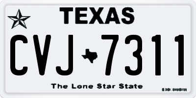 TX license plate CVJ7311