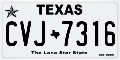 TX license plate CVJ7316