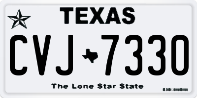 TX license plate CVJ7330