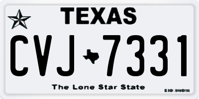 TX license plate CVJ7331