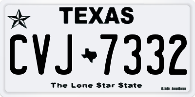 TX license plate CVJ7332