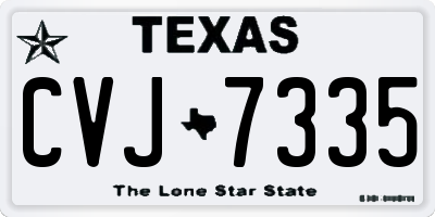 TX license plate CVJ7335