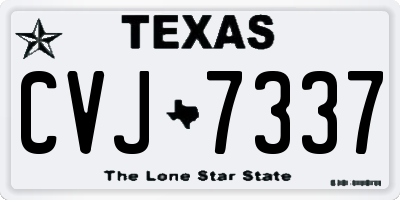 TX license plate CVJ7337