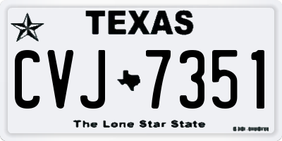 TX license plate CVJ7351