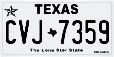 TX license plate CVJ7359