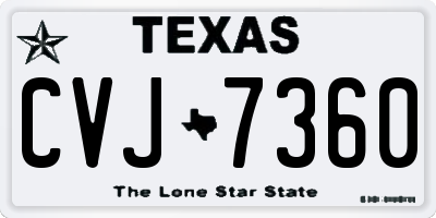 TX license plate CVJ7360