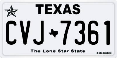 TX license plate CVJ7361