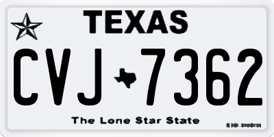 TX license plate CVJ7362