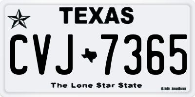 TX license plate CVJ7365