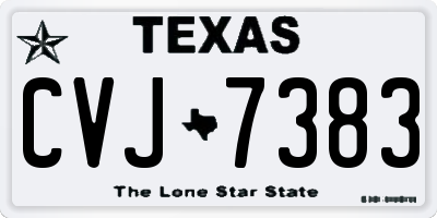 TX license plate CVJ7383
