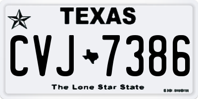 TX license plate CVJ7386