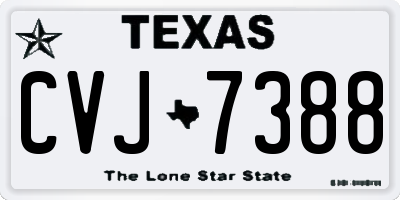 TX license plate CVJ7388