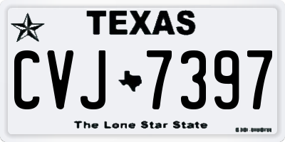 TX license plate CVJ7397