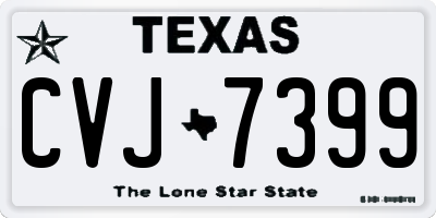 TX license plate CVJ7399
