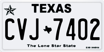 TX license plate CVJ7402