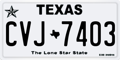 TX license plate CVJ7403
