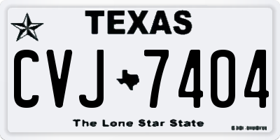 TX license plate CVJ7404
