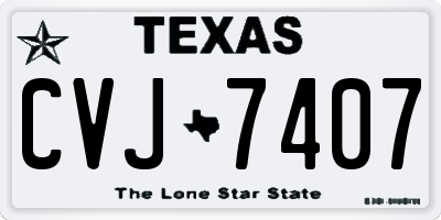 TX license plate CVJ7407