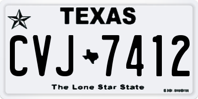 TX license plate CVJ7412