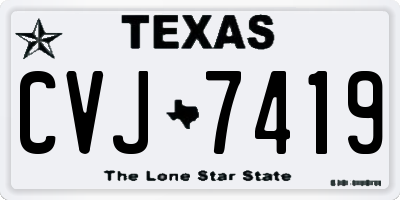 TX license plate CVJ7419